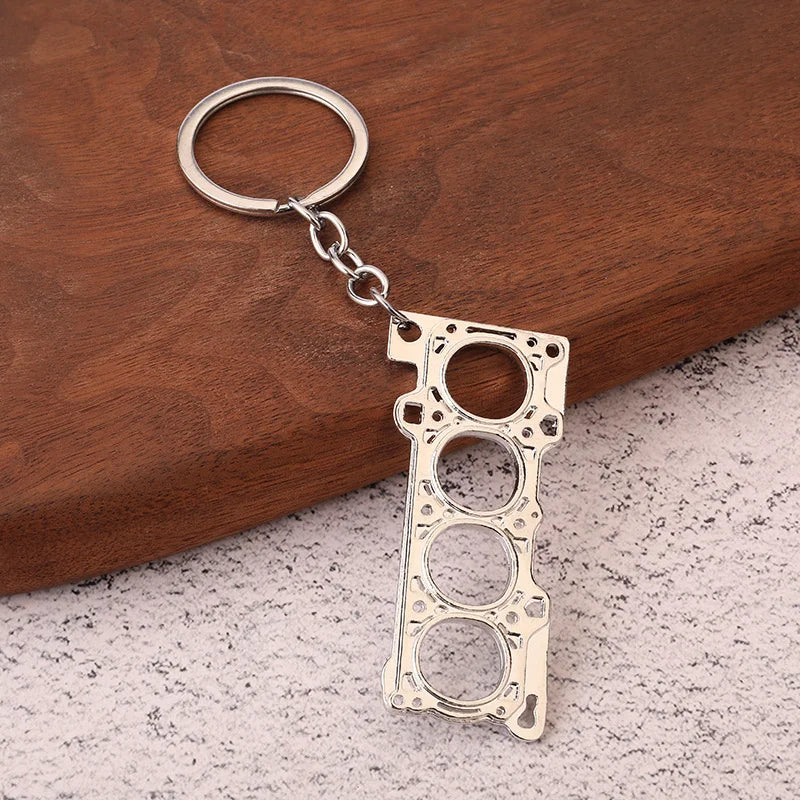 Stainless Steel Car Keychains Brake Disc Turbocharger Gear Design Keyrings Creative Mechanical Car Parts Keychain Gift for Men
