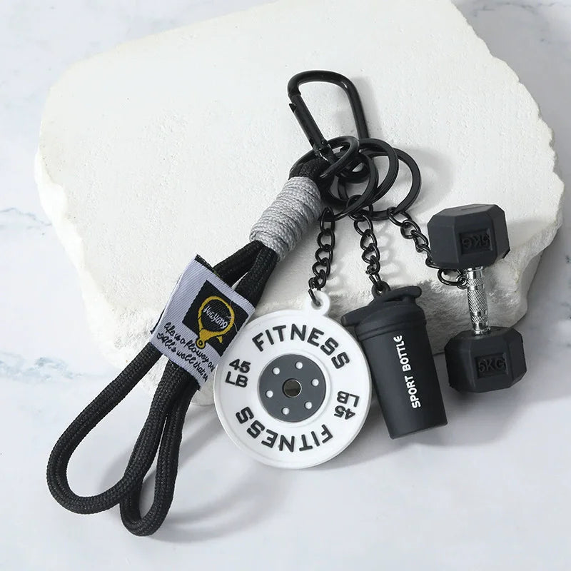 2025 HOT! Fitness Keychain Gym Barbell Key chain Weightlifting Keyring Silicone Weight Plate Gym Gifts Workout Gifts Bag gift