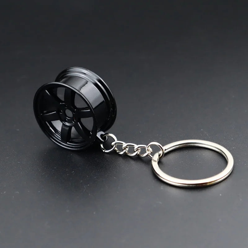 Stainless Steel Car Keychains Brake Disc Turbocharger Gear Design Keyrings Creative Mechanical Car Parts Keychain Gift for Men