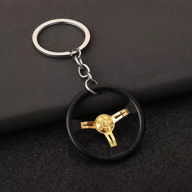 Stainless Steel Car Keychains Brake Disc Turbocharger Gear Design Keyrings Creative Mechanical Car Parts Keychain Gift for Men