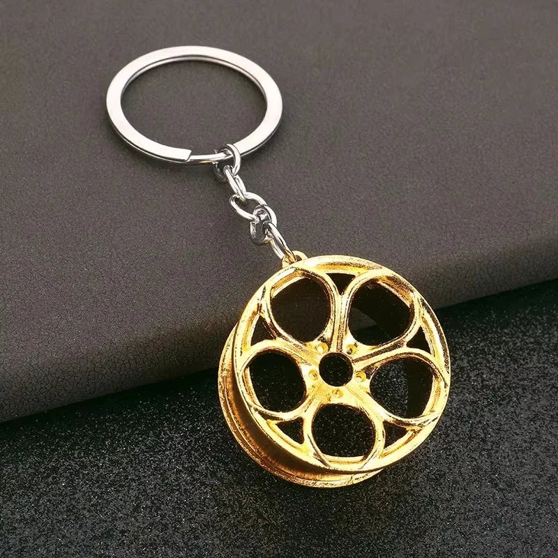 Stainless Steel Car Keychains Brake Disc Turbocharger Gear Design Keyrings Creative Mechanical Car Parts Keychain Gift for Men