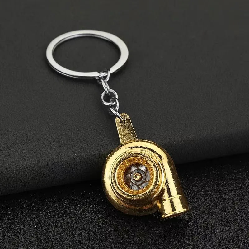 Stainless Steel Car Keychains Brake Disc Turbocharger Gear Design Keyrings Creative Mechanical Car Parts Keychain Gift for Men