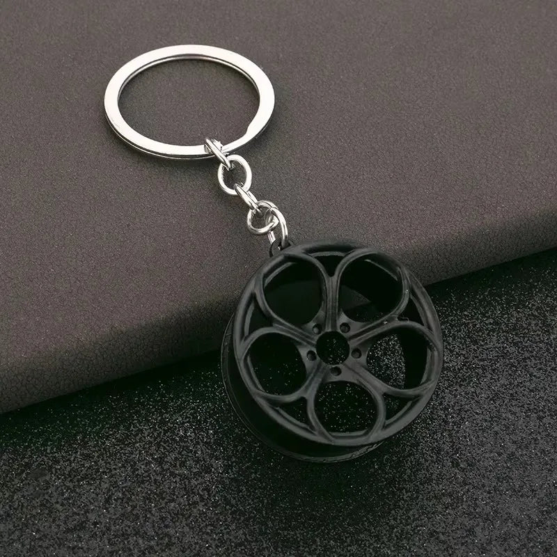 Stainless Steel Car Keychains Brake Disc Turbocharger Gear Design Keyrings Creative Mechanical Car Parts Keychain Gift for Men