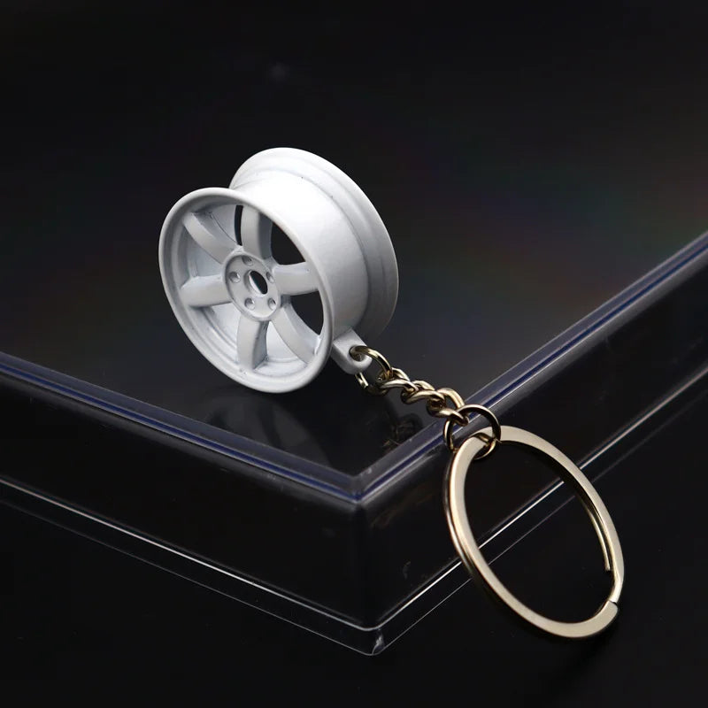 Stainless Steel Car Keychains Brake Disc Turbocharger Gear Design Keyrings Creative Mechanical Car Parts Keychain Gift for Men