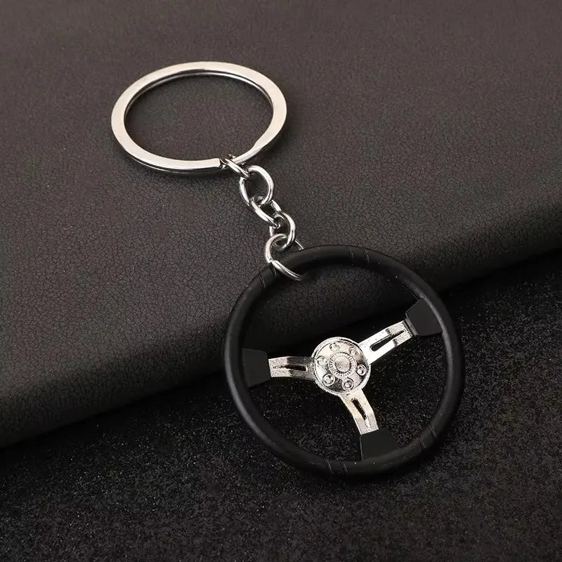 Stainless Steel Car Keychains Brake Disc Turbocharger Gear Design Keyrings Creative Mechanical Car Parts Keychain Gift for Men
