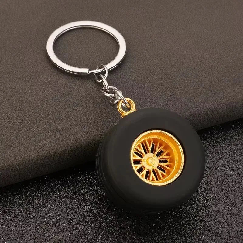 Stainless Steel Car Keychains Brake Disc Turbocharger Gear Design Keyrings Creative Mechanical Car Parts Keychain Gift for Men