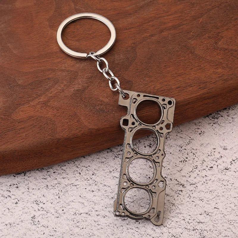 Stainless Steel Car Keychains Brake Disc Turbocharger Gear Design Keyrings Creative Mechanical Car Parts Keychain Gift for Men