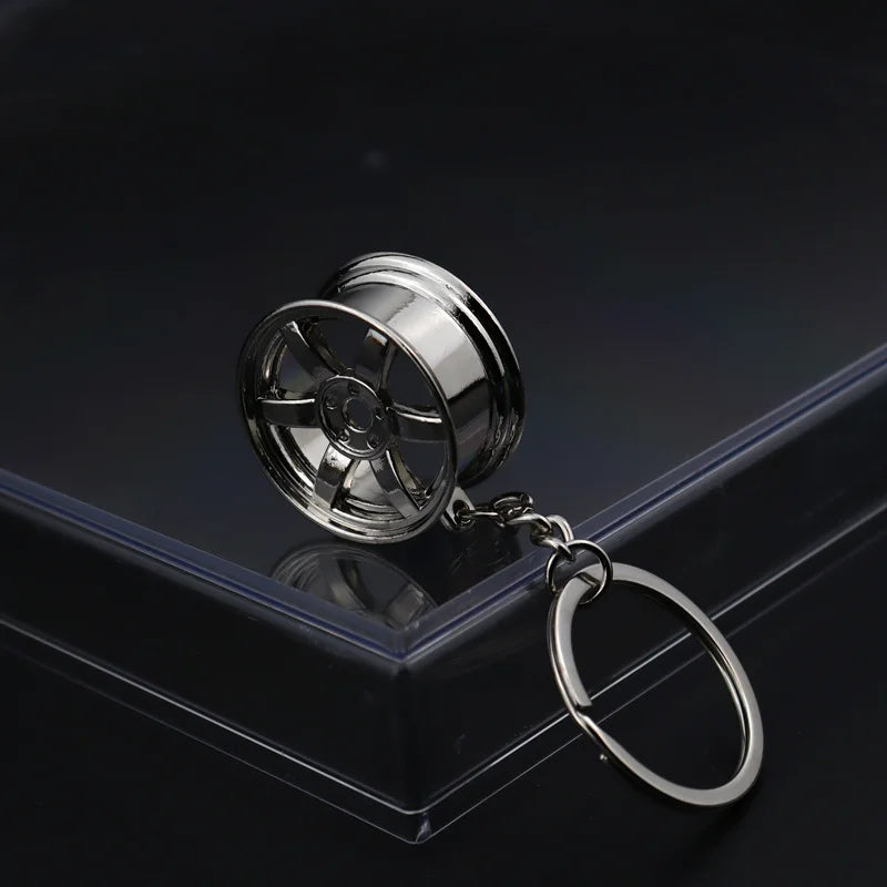Stainless Steel Car Keychains Brake Disc Turbocharger Gear Design Keyrings Creative Mechanical Car Parts Keychain Gift for Men