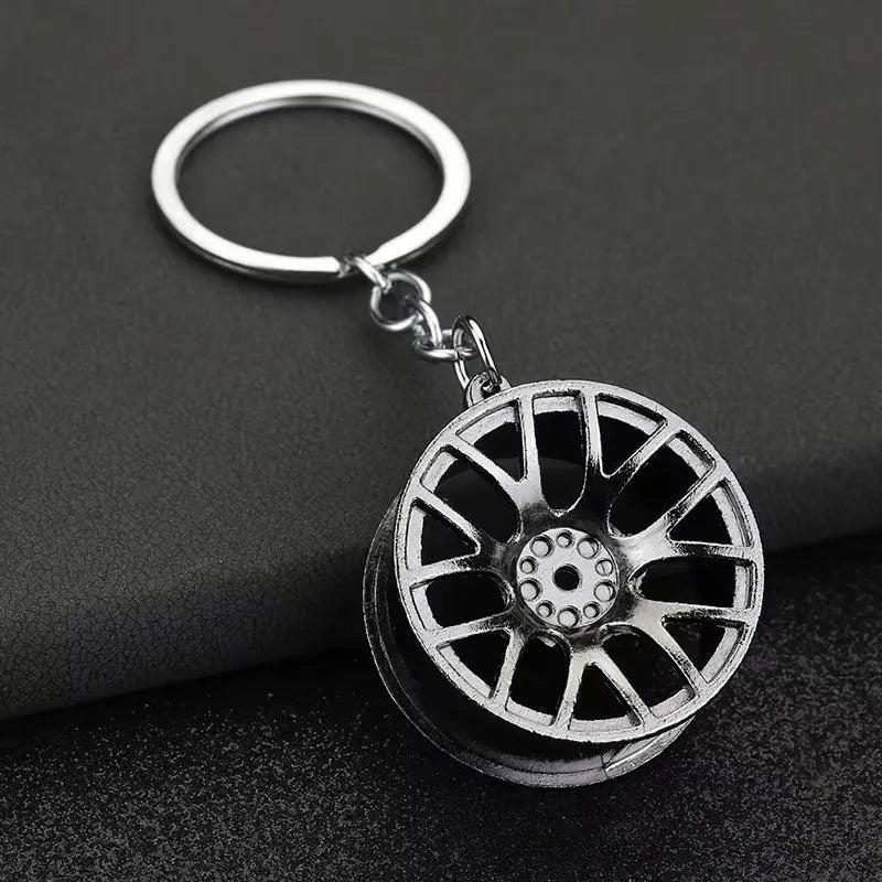 Stainless Steel Car Keychains Brake Disc Turbocharger Gear Design Keyrings Creative Mechanical Car Parts Keychain Gift for Men