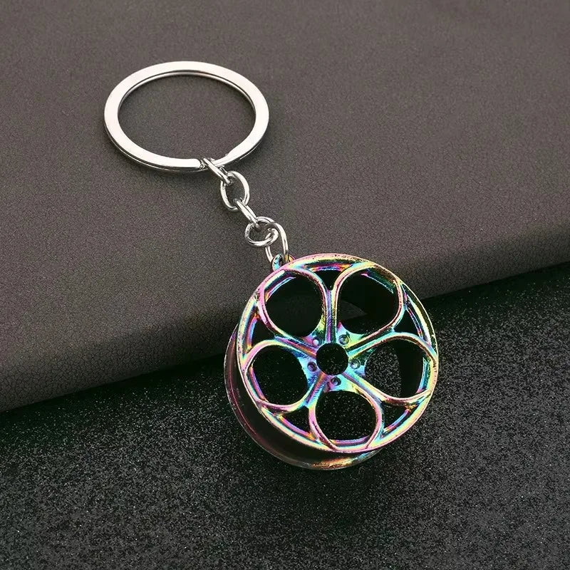 Stainless Steel Car Keychains Brake Disc Turbocharger Gear Design Keyrings Creative Mechanical Car Parts Keychain Gift for Men