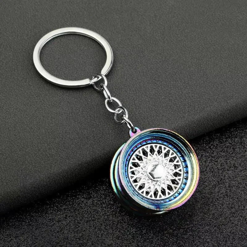 Stainless Steel Car Keychains Brake Disc Turbocharger Gear Design Keyrings Creative Mechanical Car Parts Keychain Gift for Men