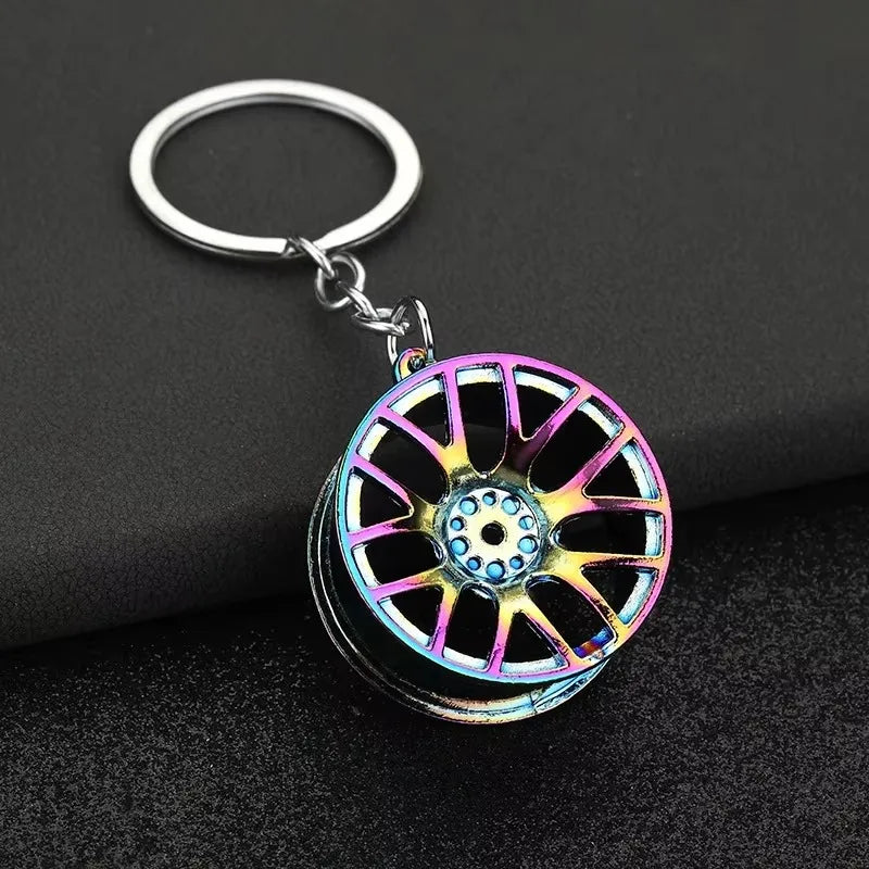 Stainless Steel Car Keychains Brake Disc Turbocharger Gear Design Keyrings Creative Mechanical Car Parts Keychain Gift for Men