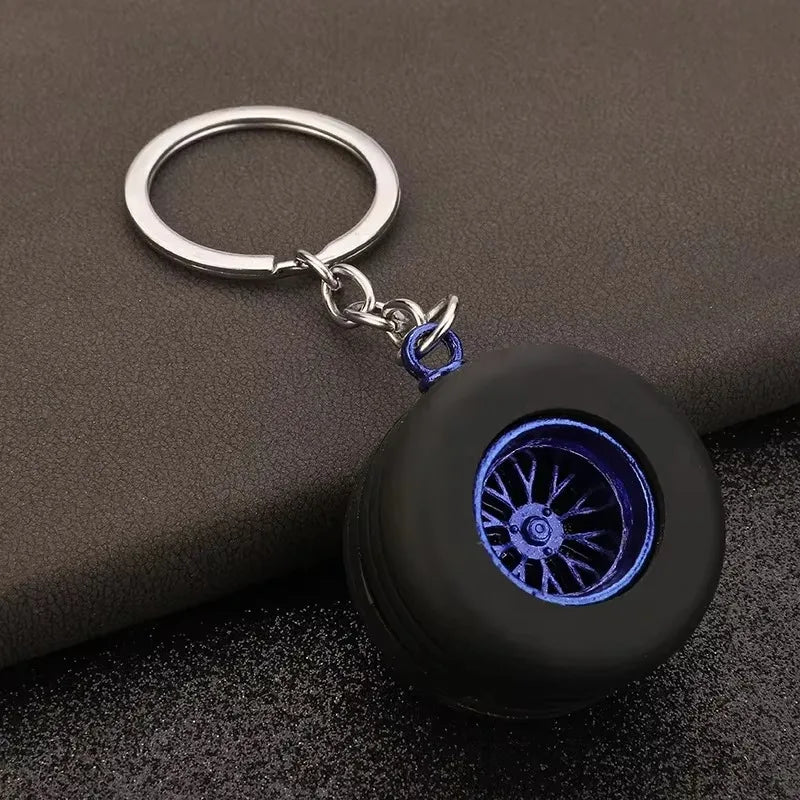 Stainless Steel Car Keychains Brake Disc Turbocharger Gear Design Keyrings Creative Mechanical Car Parts Keychain Gift for Men