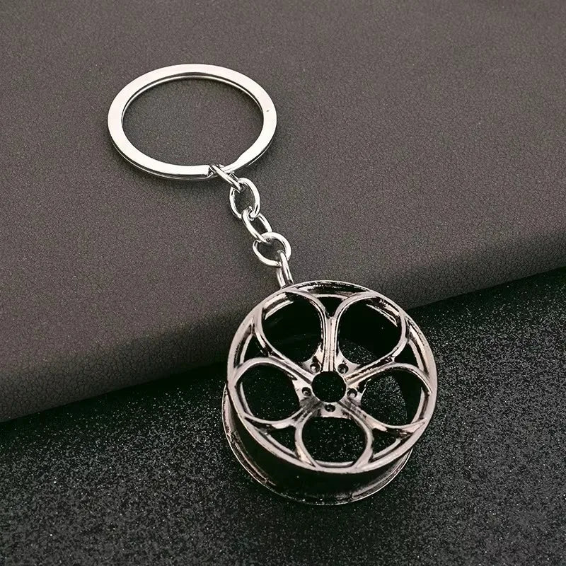 Stainless Steel Car Keychains Brake Disc Turbocharger Gear Design Keyrings Creative Mechanical Car Parts Keychain Gift for Men