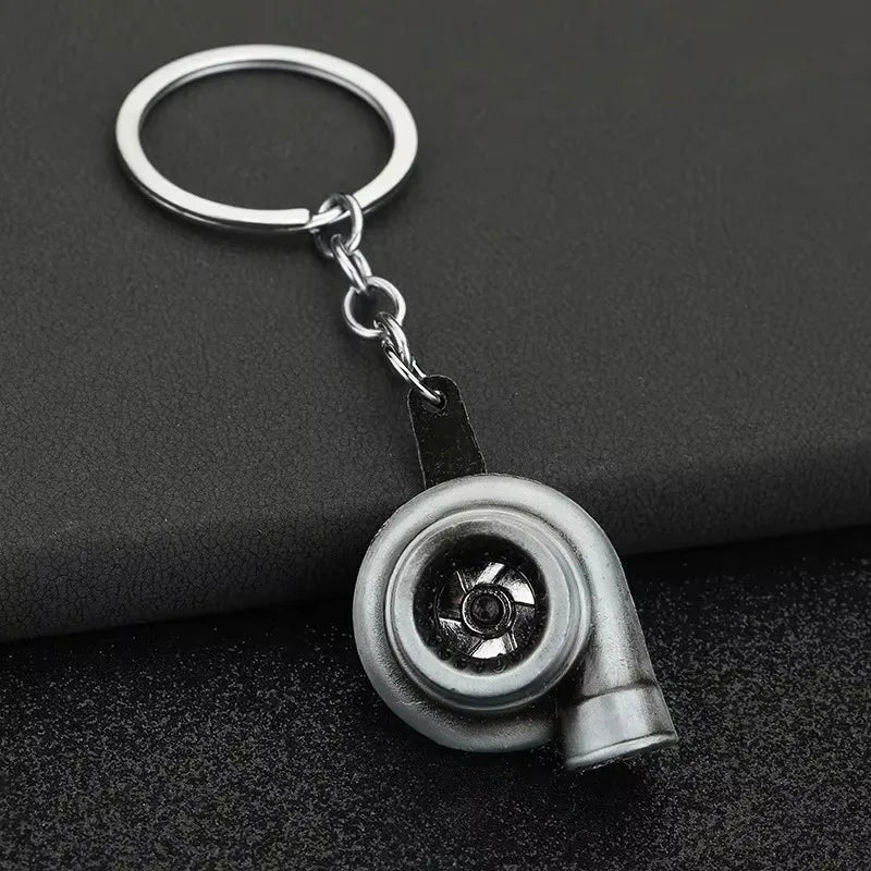 Stainless Steel Car Keychains Brake Disc Turbocharger Gear Design Keyrings Creative Mechanical Car Parts Keychain Gift for Men