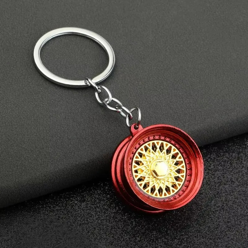 Stainless Steel Car Keychains Brake Disc Turbocharger Gear Design Keyrings Creative Mechanical Car Parts Keychain Gift for Men