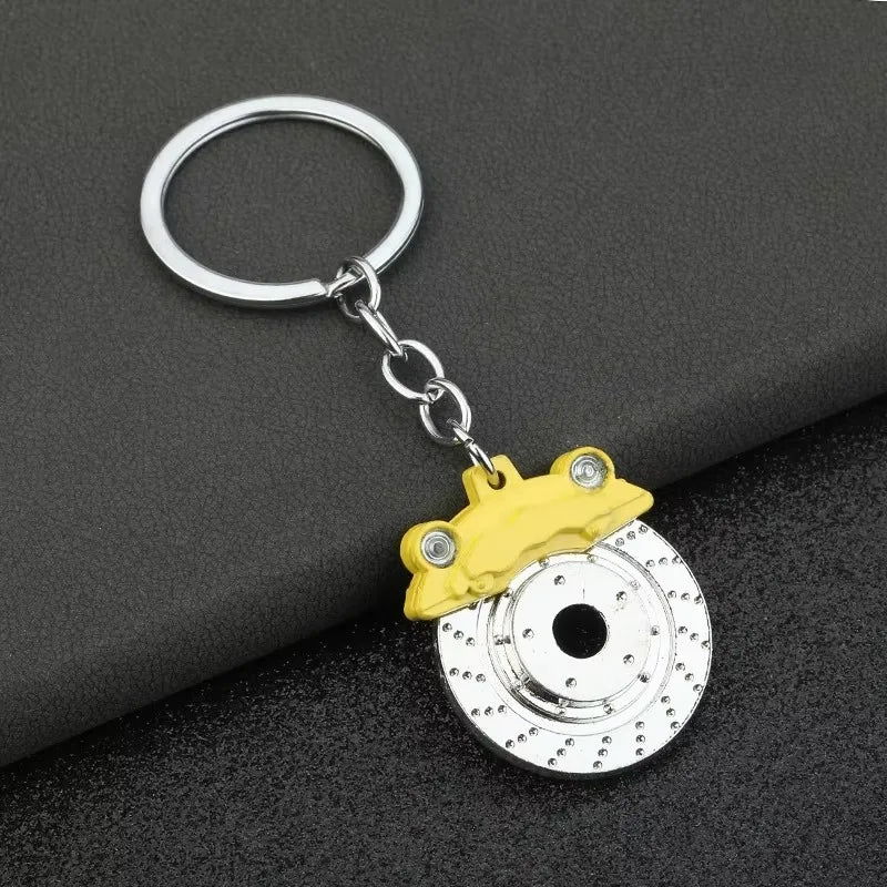 Stainless Steel Car Keychains Brake Disc Turbocharger Gear Design Keyrings Creative Mechanical Car Parts Keychain Gift for Men