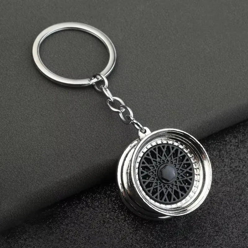 Stainless Steel Car Keychains Brake Disc Turbocharger Gear Design Keyrings Creative Mechanical Car Parts Keychain Gift for Men