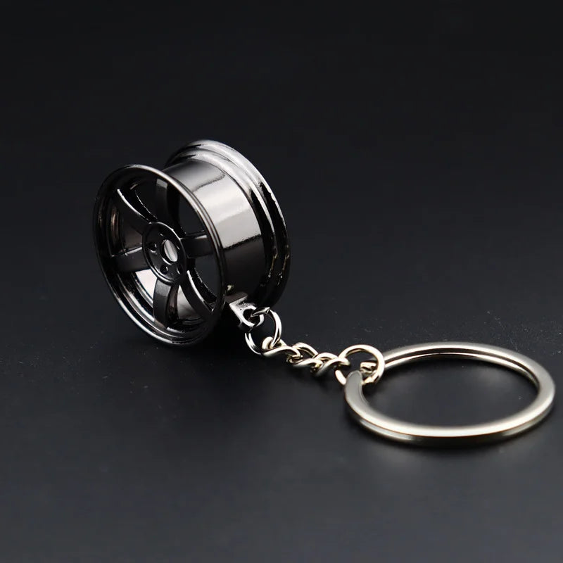 Stainless Steel Car Keychains Brake Disc Turbocharger Gear Design Keyrings Creative Mechanical Car Parts Keychain Gift for Men