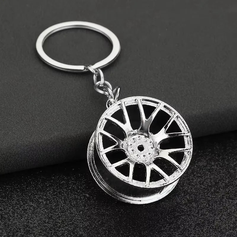 Stainless Steel Car Keychains Brake Disc Turbocharger Gear Design Keyrings Creative Mechanical Car Parts Keychain Gift for Men