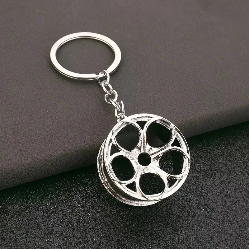 Stainless Steel Car Keychains Brake Disc Turbocharger Gear Design Keyrings Creative Mechanical Car Parts Keychain Gift for Men