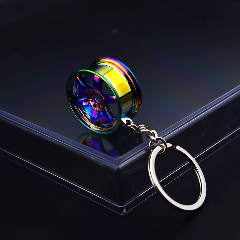 Stainless Steel Car Keychains Brake Disc Turbocharger Gear Design Keyrings Creative Mechanical Car Parts Keychain Gift for Men