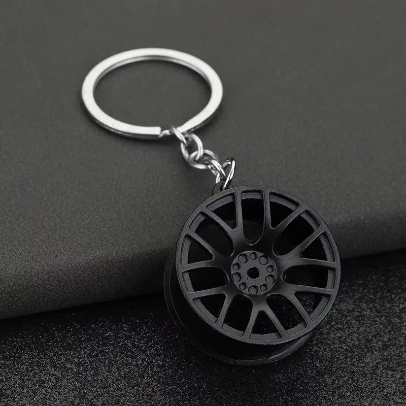 Stainless Steel Car Keychains Brake Disc Turbocharger Gear Design Keyrings Creative Mechanical Car Parts Keychain Gift for Men