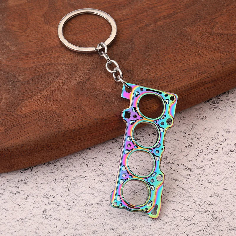 Stainless Steel Car Keychains Brake Disc Turbocharger Gear Design Keyrings Creative Mechanical Car Parts Keychain Gift for Men