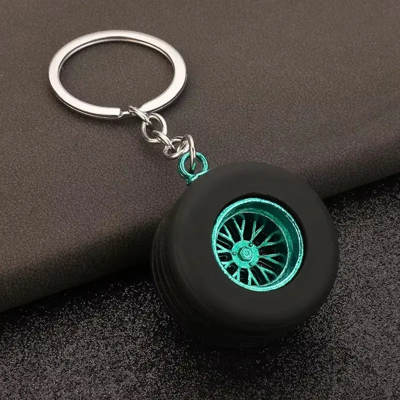 Stainless Steel Car Keychains Brake Disc Turbocharger Gear Design Keyrings Creative Mechanical Car Parts Keychain Gift for Men